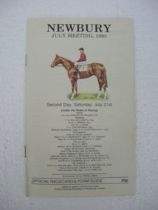 Horse racing - Race Card - Newbury - July 21 1990 -