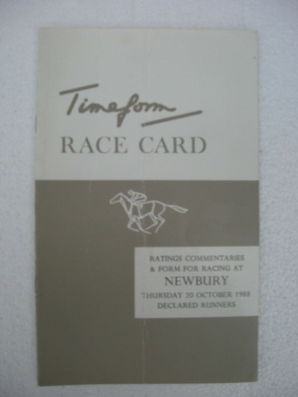 X - Horse racing - Timeform Race Card - Newbury - 20 October 1988