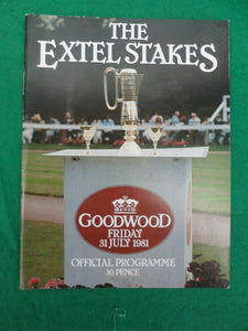 X - Horse racing - Race Card - Goodwood - 31 July 1981 - Extel Stakes