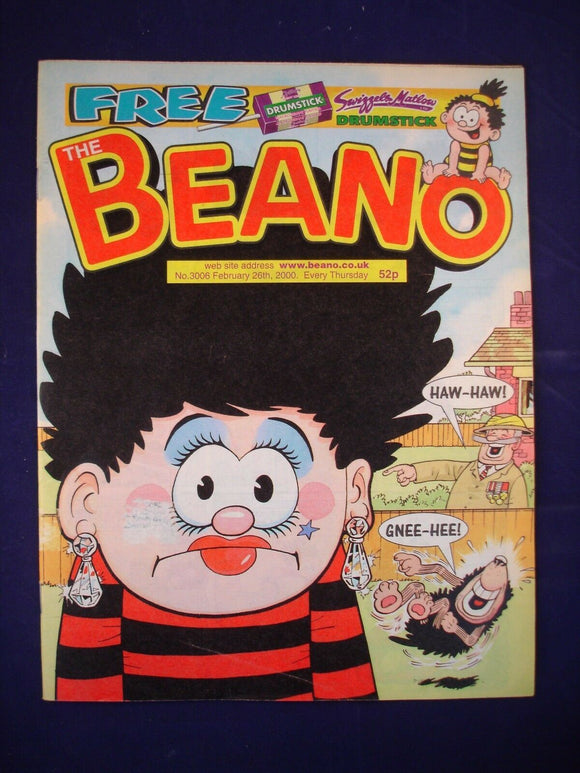 P - Beano Comic # 3006 -  26th February 2000  -