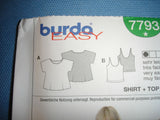 Burda Easy  7793 sewing pattern T-shirt and top sizes european 38 - 50
