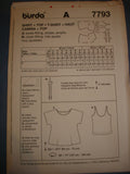 Burda Easy  7793 sewing pattern T-shirt and top sizes european 38 - 50