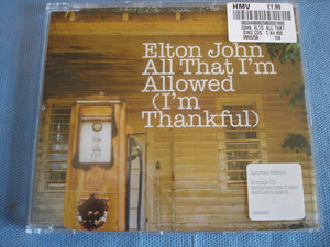 Elton John - All that I'm allowed - CD Single - 9868258