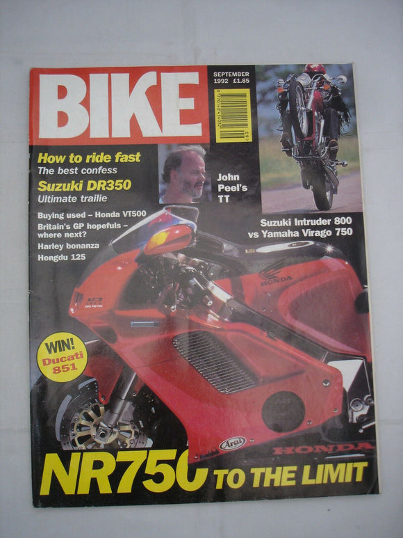 Bike Magazine - Sep 1992 - Honda NR750 - Suzuki DR350 - Virago 750