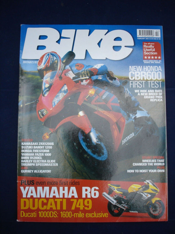 Bike Magazine - Feb 2003 - Yamaha R6 - Ducati 749 - Honda CBR600