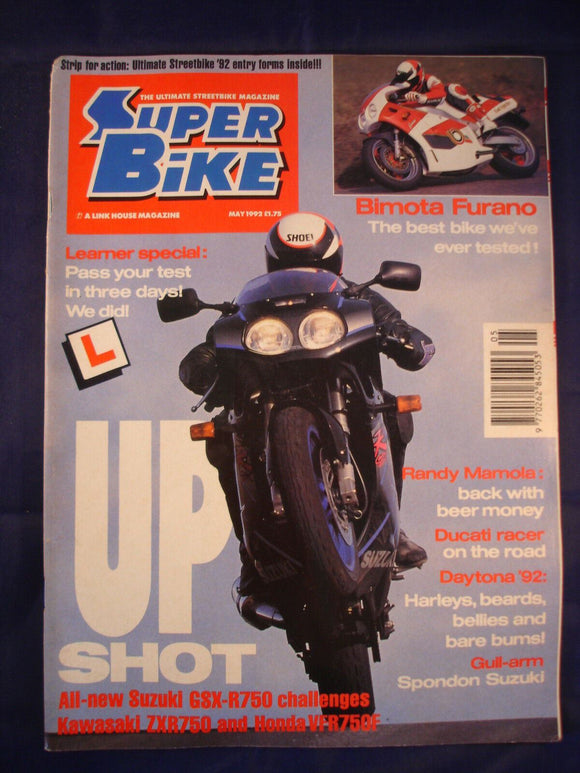 Super Bike - May 1992 - Bimota Furano - Ducati racer - GSX R ZXr VFR 750