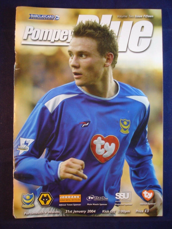 * Football Programme Portsmouth Pompey PFC v Wolves - 31 January 2004