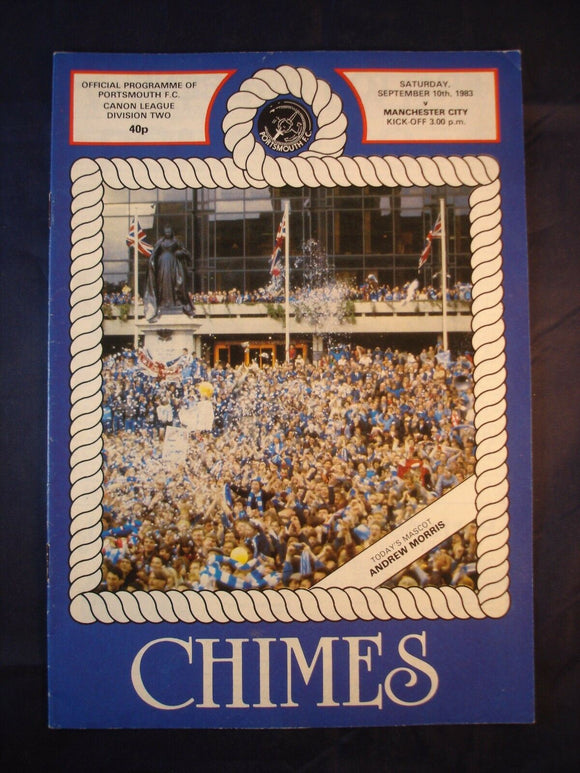 Football Programme Portsmouth Pompey PFC v Manchester City -  10th Sept 1983