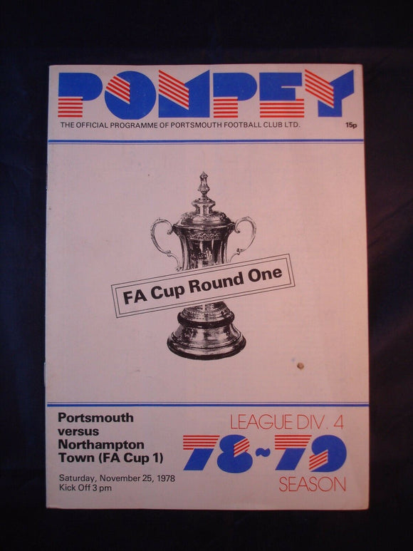 Football Programme Portsmouth Pompey PFC v Northampton - 25th November 1978