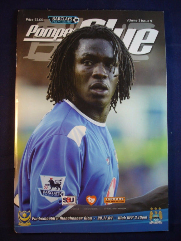* Football Programme Portsmouth Pompey PFC v Man City - 20 November 2004