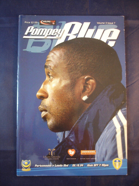 Football Programme Portsmouth Pompey PFC v Leeds united - 26th October 2004