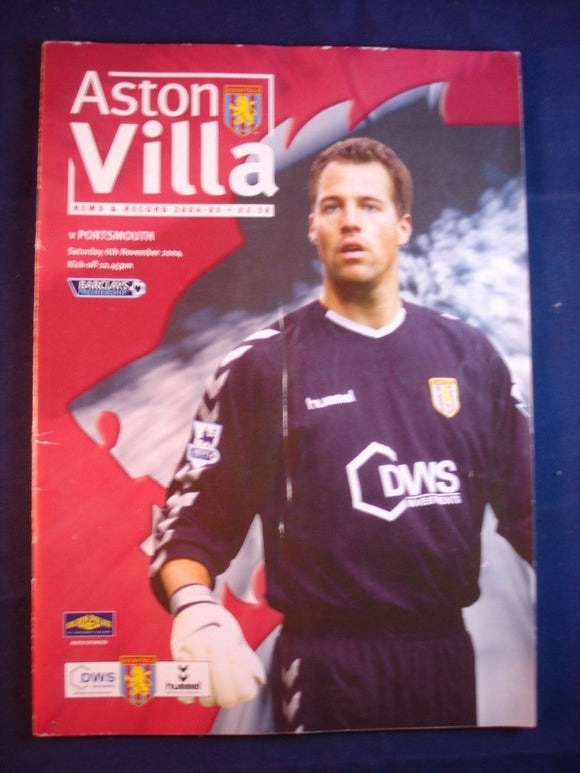 * Football Programme - Aston Villa v Portsmouth - 6 November 2004