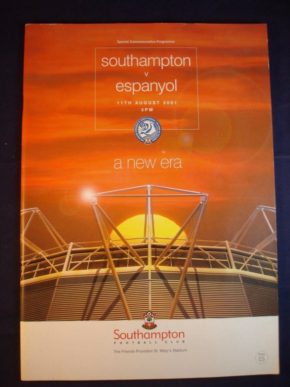 * Football Programme - Southampton v Espanyol  - 2001 - St Mary's Commemorative