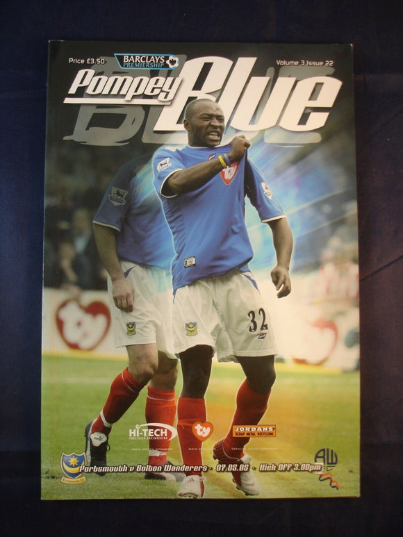 Football Programme Portsmouth Pompey PFC v Bolton - 7th May 2005