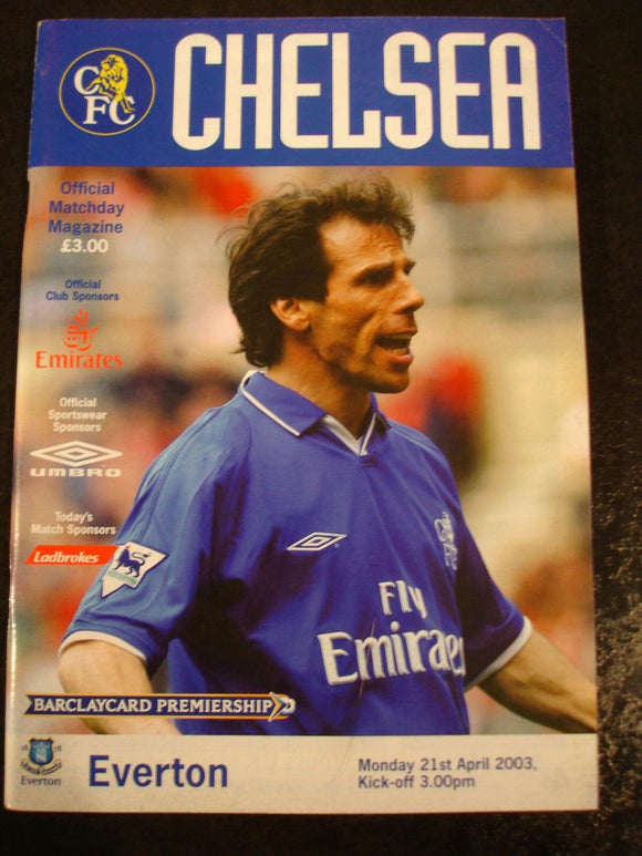 Football Programme Chelsea v Everton April 2003