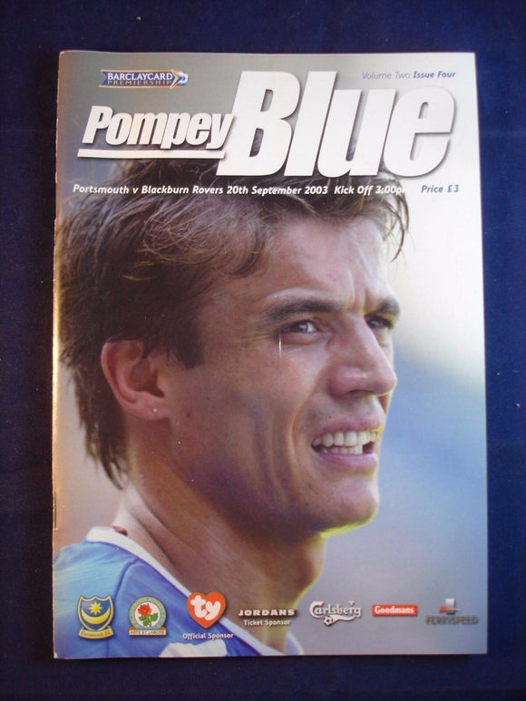 * Football Programme Portsmouth Pompey PFC v Blackburn - 26 September 2003