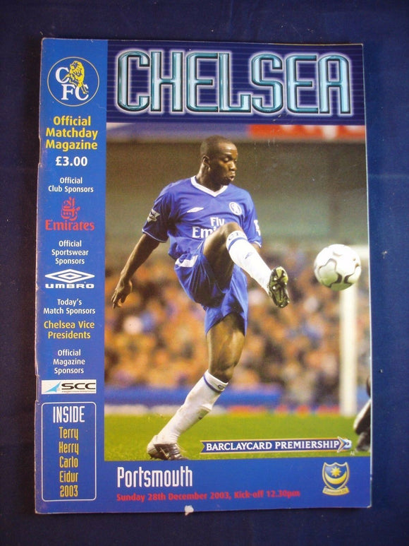 * Football Programme - Chelsea v Portsmouth - 28 December 2003