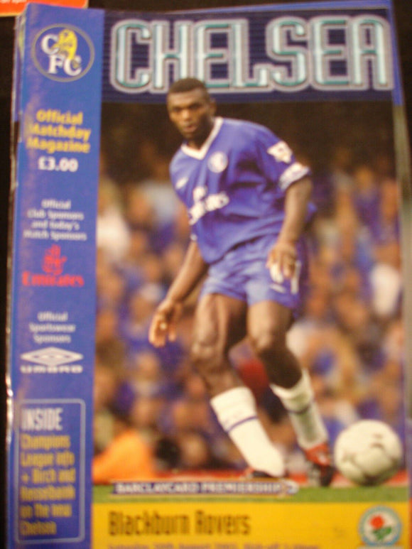Football Programme Chelsea v Blackburn rovers Aug 2003