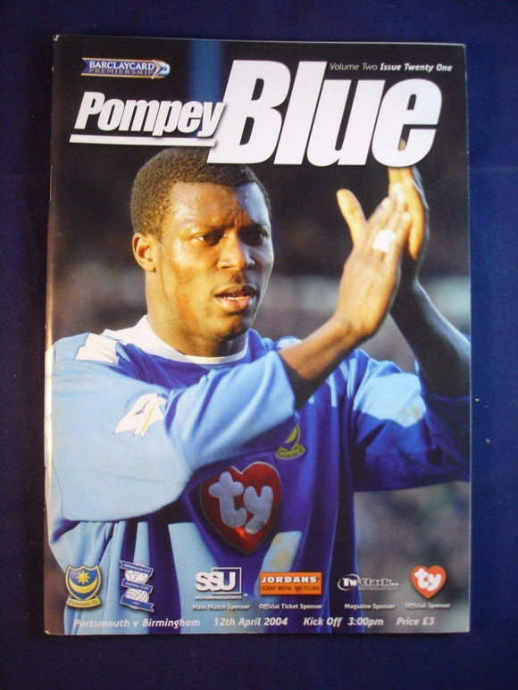 * Football Programme Portsmouth Pompey PFC v Birmingham - 12 April 2004