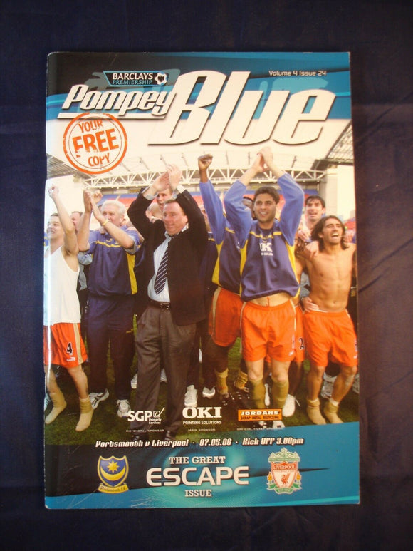 Football Programme Portsmouth Pompey PFC v Liverpool  - 7th May 2006