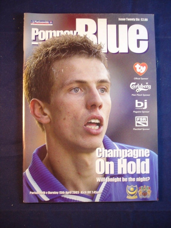 * Football Programme Portsmouth Pompey PFC v Burnley - 15 April 2003