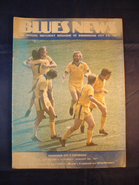 Football Programme Birmingham City v Portsmouth - 8th January 1977