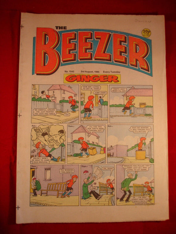 Beezer Comic - 1542 - 3rd August 1985