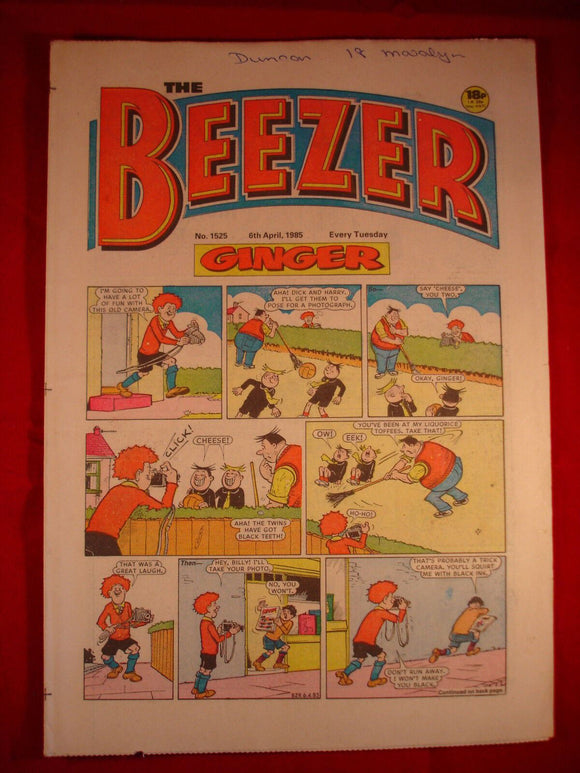 Beezer Comic - 1525 - 6th April 1985