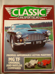 Classic and Sports car magazine - September 1985 - Aston martins - MG TF