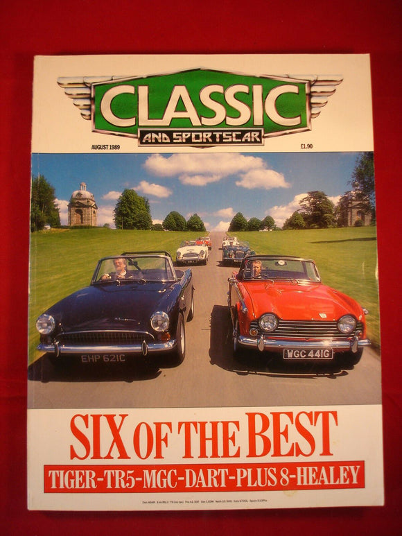 Classic and Sports Car - August 1989- Tiger - TR5 - MGC - Dart - Plus 8 - Healey
