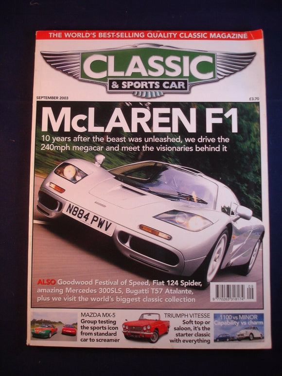 Classic and Sports car - September 2003 - Mclaren F1