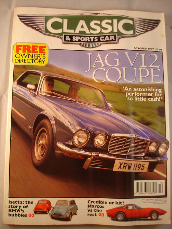 Classic and Sports car magazine - October 1997 - Isetta - Jaguar V12 Coupe