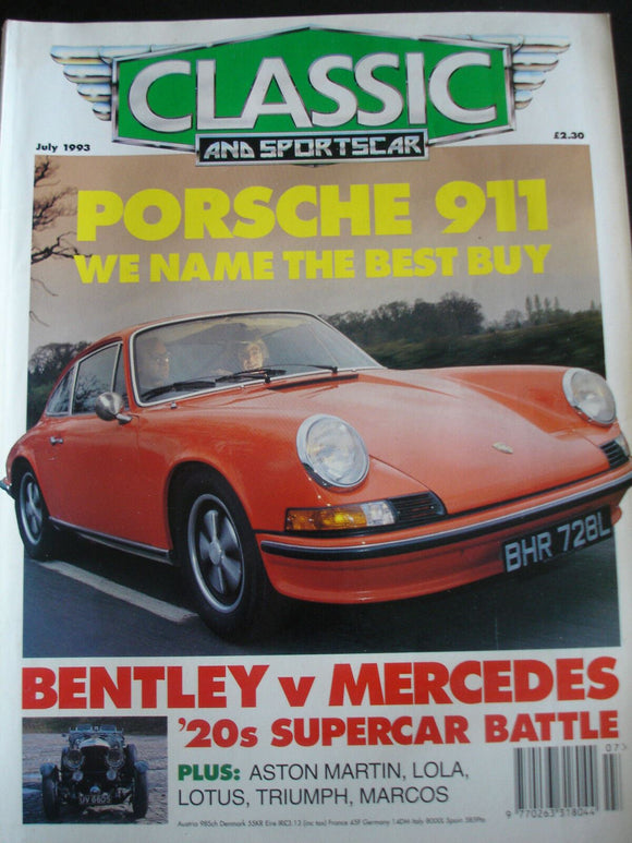 CLASSIC & SPORTSCAR -Porsche 911-Bentley vs Merc-  July 1993