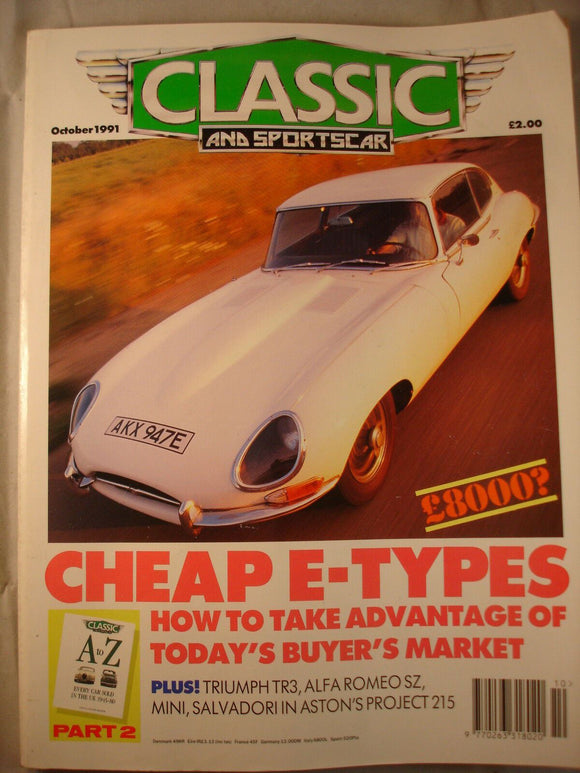 Classic and Sports car magazine - October 1991 - E type - Mini - TR3