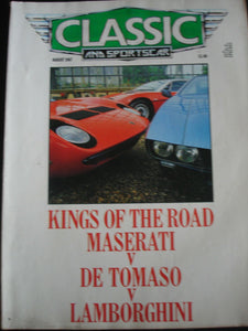 CLASSIC & SPORTSCAR -Maserati, De Tomaso, Lambo-  Aug 1987