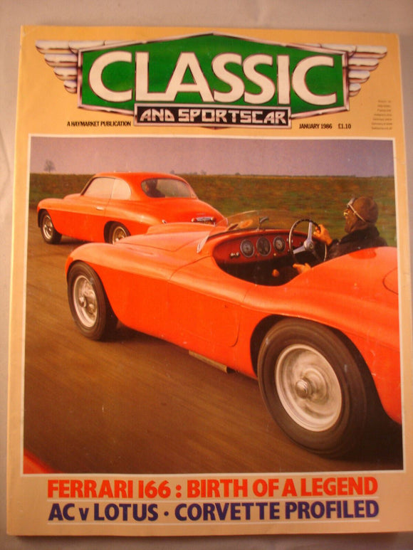 Classic and Sports car magazine - January 1986 - Ferrari - AC - Lotus - Corvette