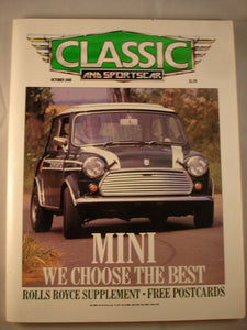 Classic and Sports car magazine - October 1988 - best Mini - Rolls Royce