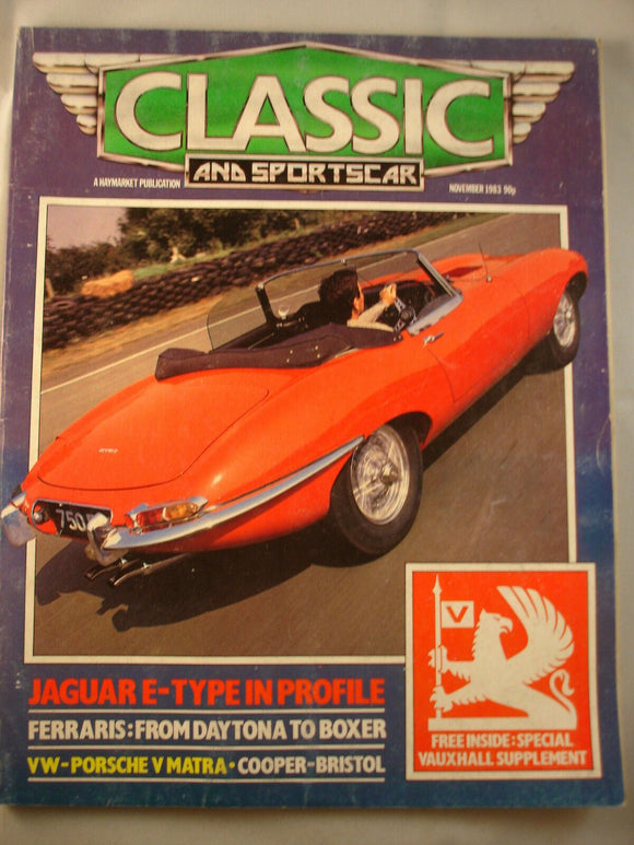 Classic and Sports car magazine- November 1983 - E Type - Ferrari - Vw - Porsche