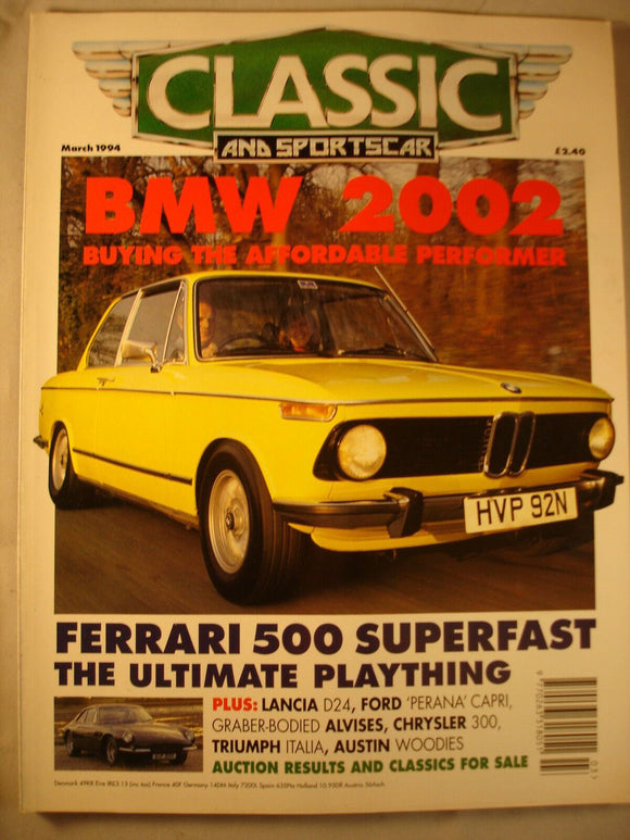 Classic and Sports car magazine - March 1994 - BMW 2002