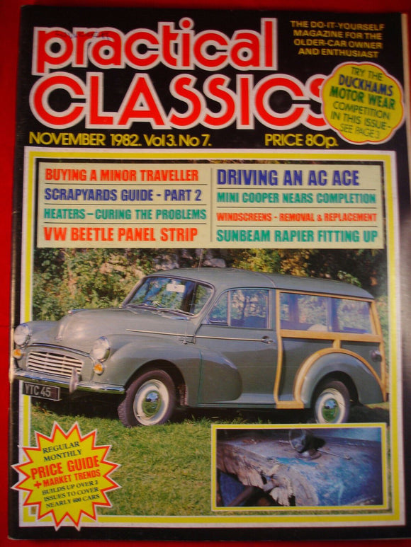 Practical Classic issue - Nov 1982 -Vol 3 # 7 - Minor - Beetle - AC ace - Cooper