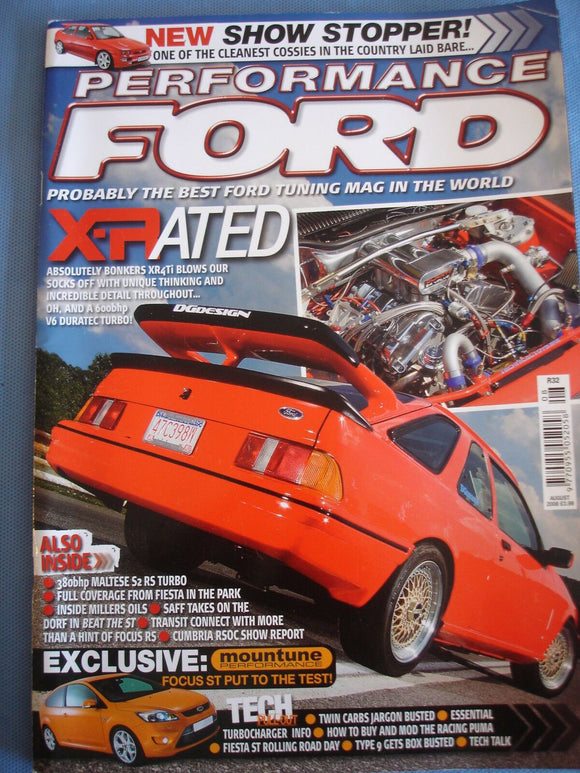 Performance Ford Mag 2008 - Aug - racing Puma guide - twin carbs - XR4ti