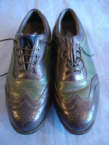 Footjoy Aqualites UK 5.5 EUR 38 Blue/green saddle golf shoes