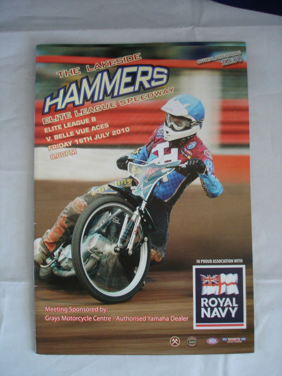 Lakeside Hammers Programme  - 16th July 2010 - Belle Vue Aces
