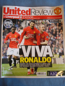 Manchester United programme United Review - 23.03.08 - Liverpool