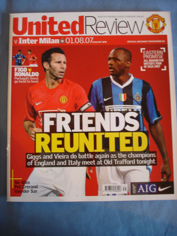 Manchester United programme United Review - 01.08.07 - Inter Milan