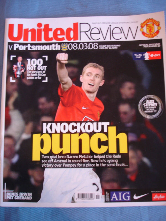 Manchester United programme United Review - 08.03.08 - Portsmouth