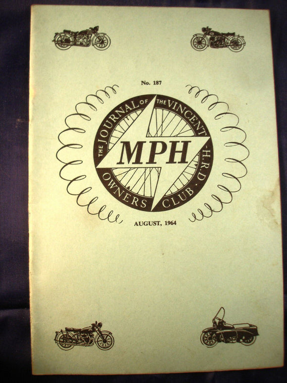 MPH - VOC - Vincent Owners club magazine - issue 187 - Aug 1964