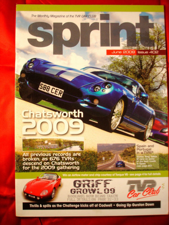 TVR Owners Club Sprint Magazine issue 402 June 2009