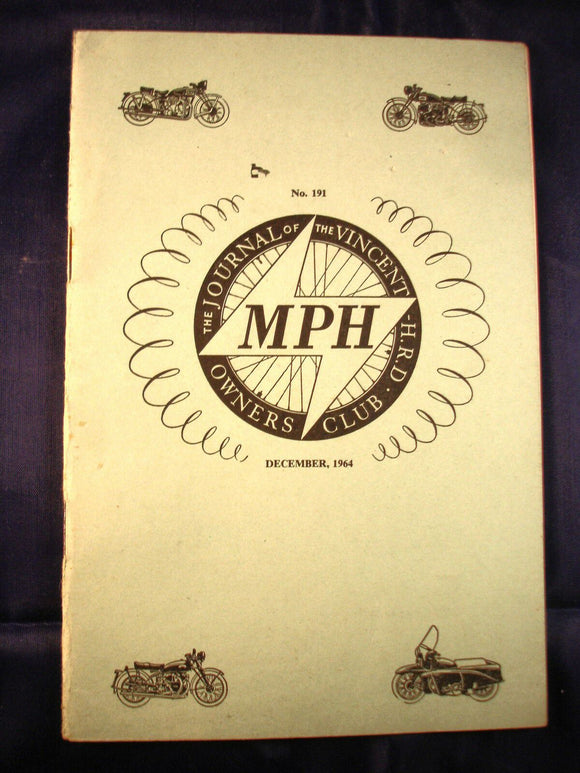 MPH - VOC - Vincent Owners club magazine - Issue 191 December 1964