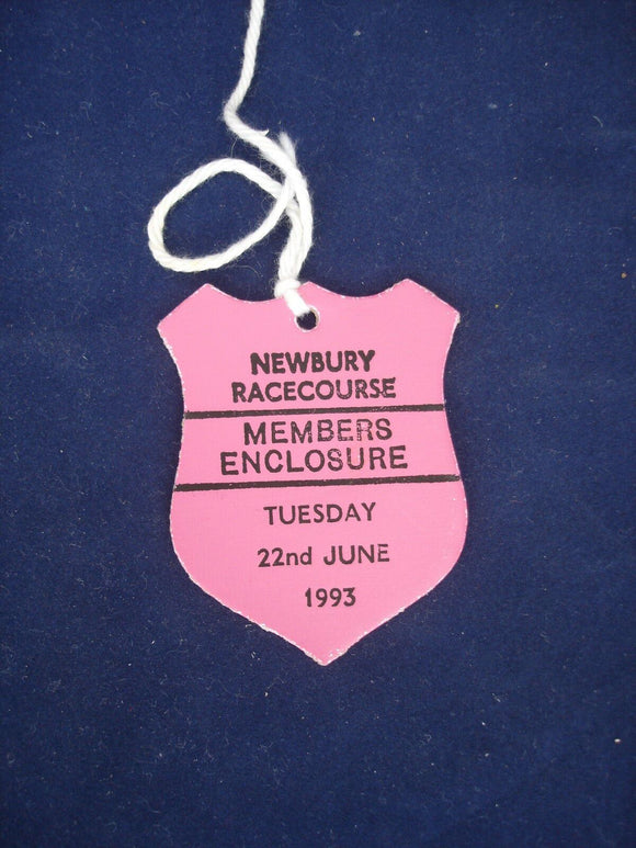 2 - Horse racing - Card Badge - Newbury - Members - 22nd June 1993